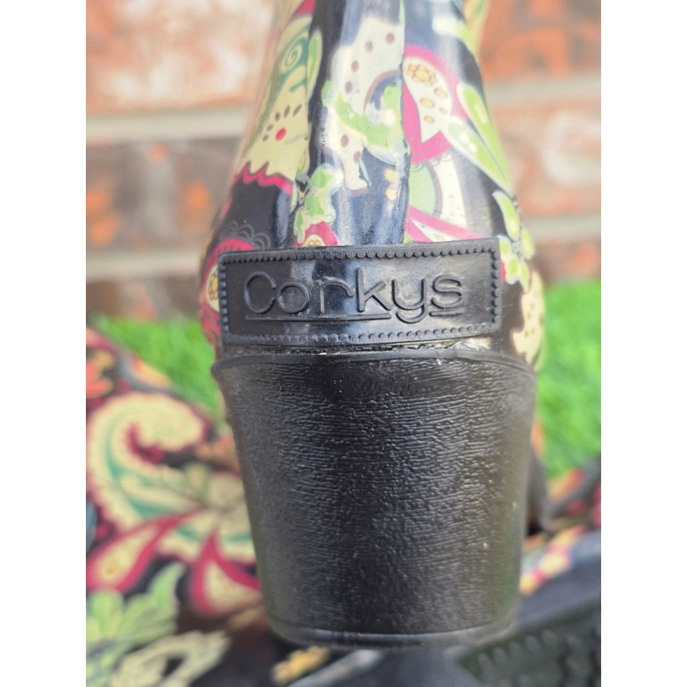 Nomad x Corky’s “Yippee” Western Cowboy BOHO Chic Rubber Rain Boots Women’s 7 - Picture 4 of 6